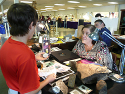 Anita Westlake hearing what an enthusiastic kid knows about space & meteorites