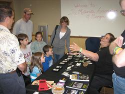 Anita Westlake talking to kids about meteorites