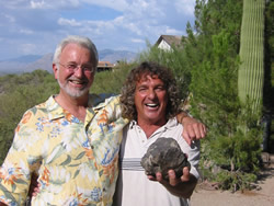 Barry Gheesling on a visit with Bob Haag and the Djermaia main mass in Tucson