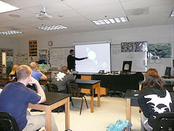 Dave Gheesling doing a little class outreach in Feb, 2009